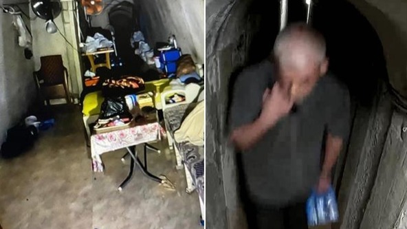 以军首次公布辛瓦尔地下隧道画面，纸巾上找到DNA样本