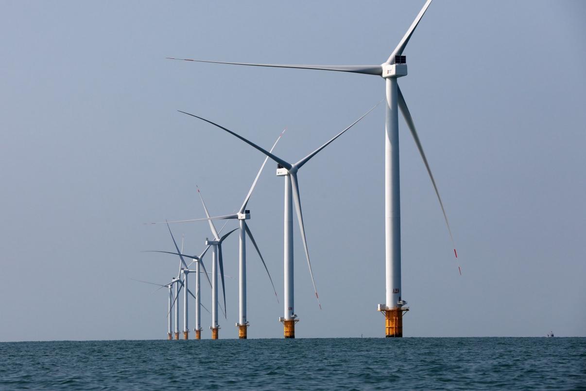 （位于威海乳山市海域的山东半岛南海上风电项目 图源：大众日报）