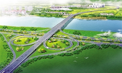 隆兴大桥南及连接线效果图