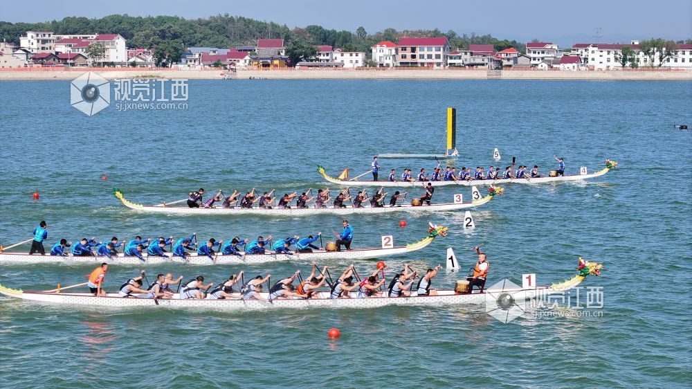 江西省第七届全民健身运动会龙舟比赛在万安举行 20支队伍水上竞逐（图）