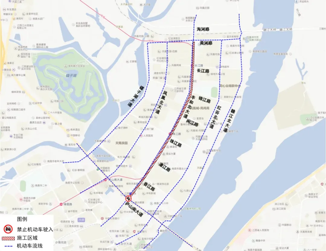 南昌丰和北大道部分路段将交通管制