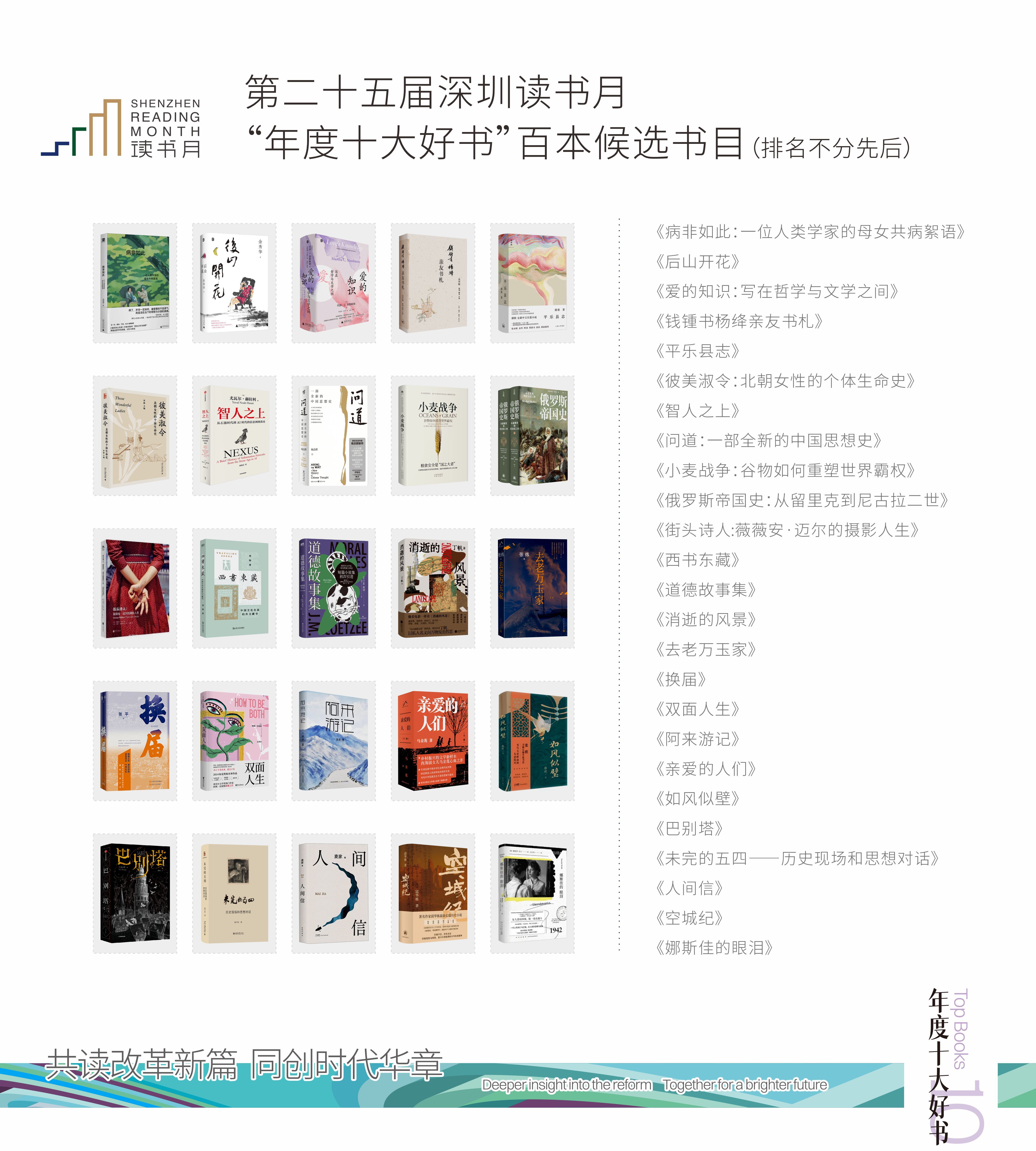 深圳读书月“年度十大好书”百本候选书目出炉