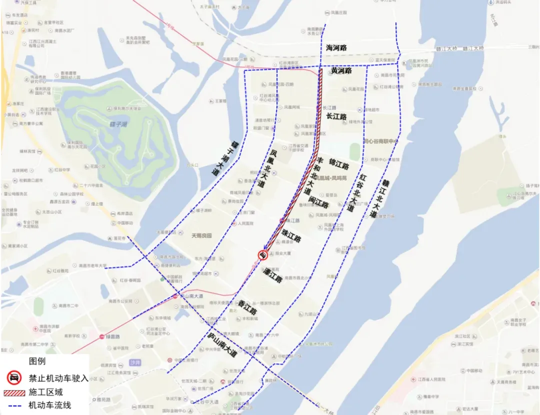 南昌丰和北大道部分路段将交通管制