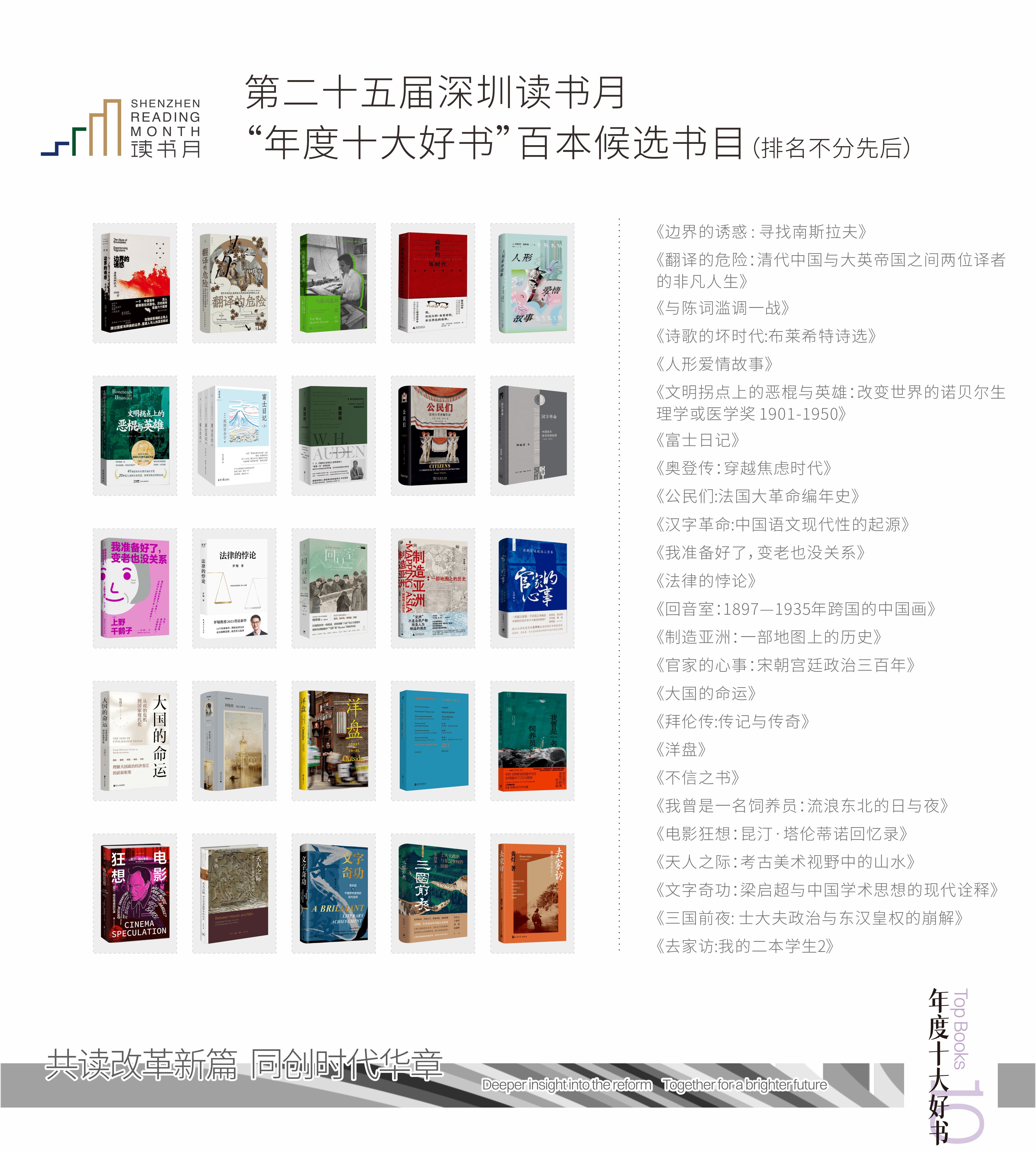 深圳读书月“年度十大好书”百本候选书目出炉