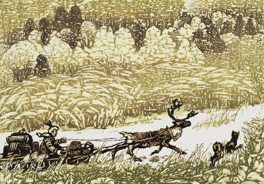 刘荣彦 《进山》 2010年 版画