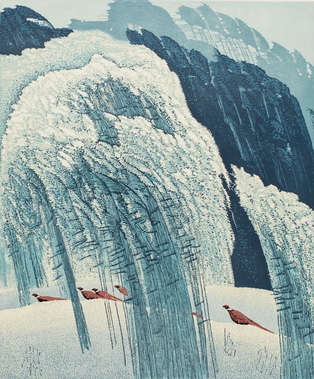 李永光 《雪情》 2011年 版画