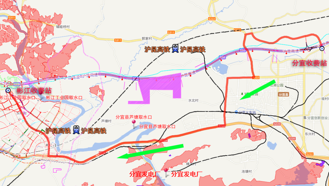 （分宜往宜春在彬江收费站上高速绕行线路）