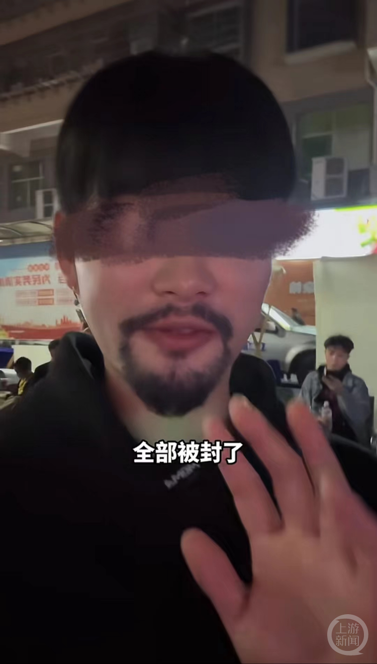 多名主播表示，在网红理发师李晓华门店附近不能直播，否则会被封号。视频截图