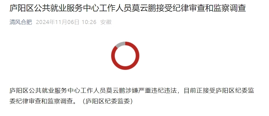 安徽一地纪委监委通报！莫云鹏被查