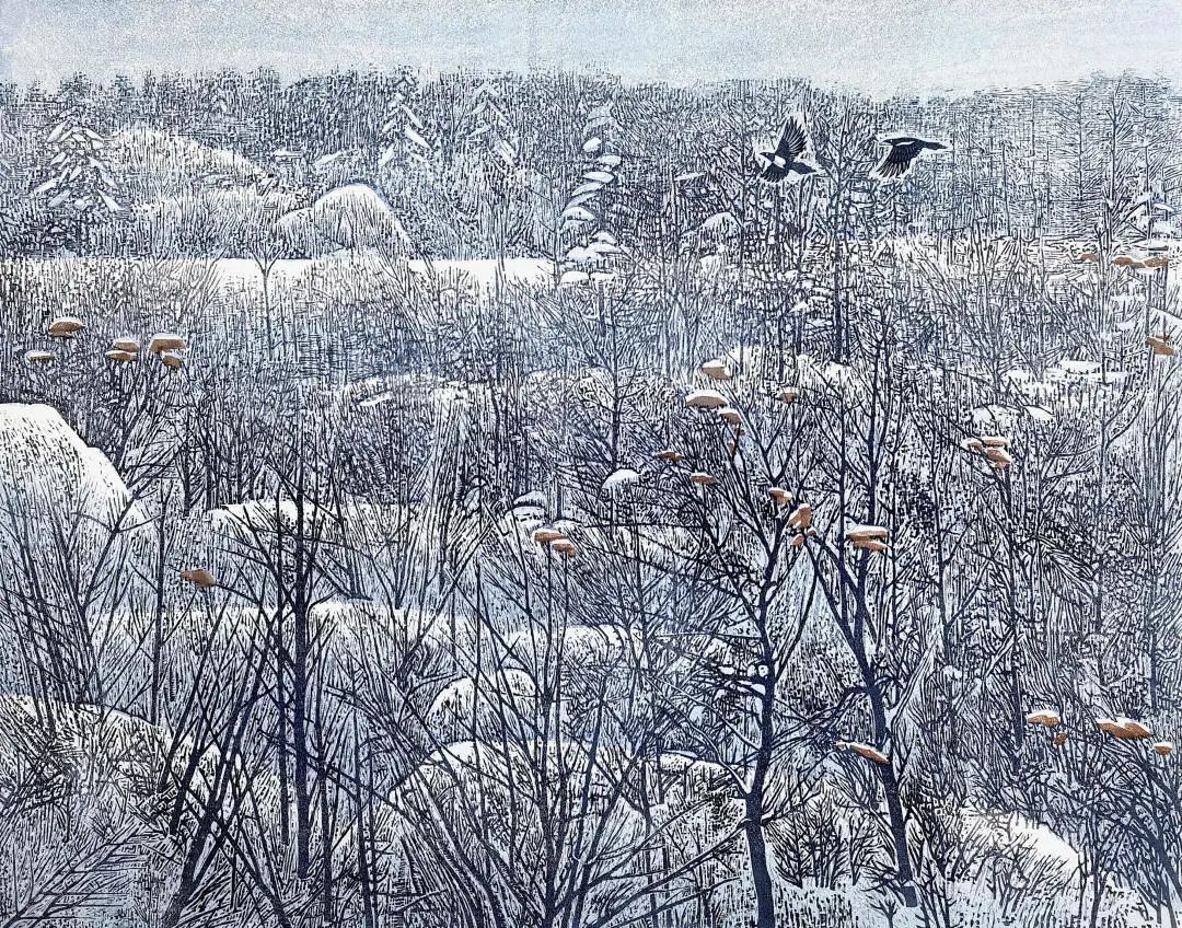 陈彦龙 《雪霁》 2015年 版画