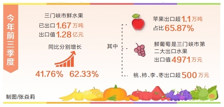 跨山越海 鲜果飘香 前三季度三门峡水果类出口额保持全省第一