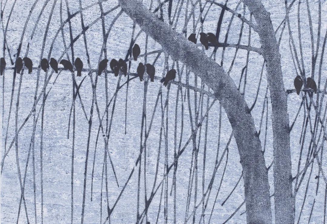 李士学 《栖》 1982年 版画