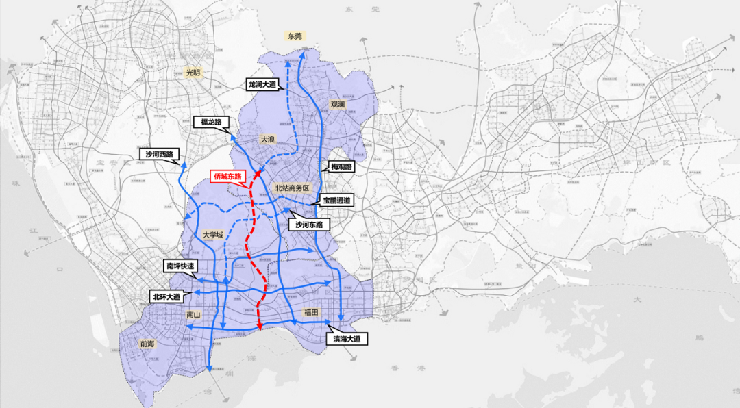 龙华→福田，侨城东路北延通道新入铺！坂田最年夜综合体计划点窜