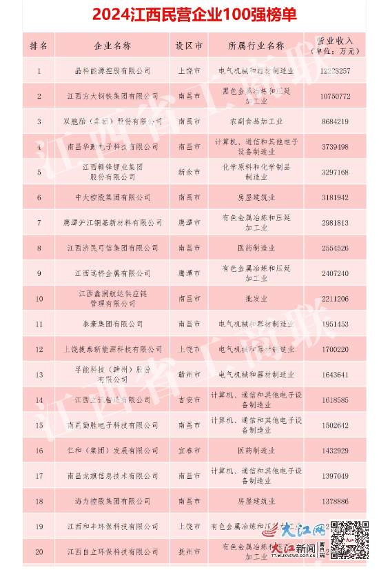 部分100强企业名单