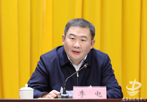 县委书记李电讲话。记者 余鸿 摄
