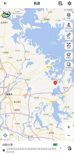 ▲11 月19日，“小雪”的GPS定位圖