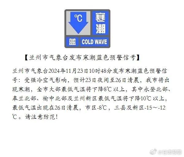 大风寒潮预警响起 兰州人注意防范