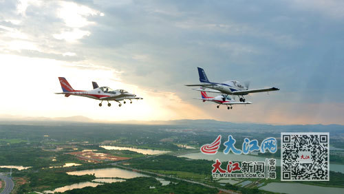 空中未来企业运营的飞机翱翔空中