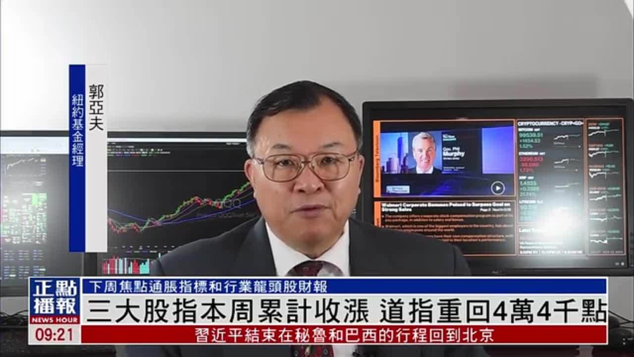 美股一周｜三大股指本周累计收涨 道指重回4万4千点