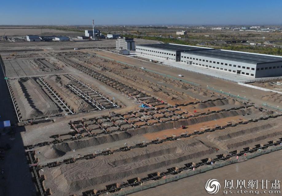 上谷智造（张掖）新能源有限公司年产6GWh新能源电池产业园项目建设现场