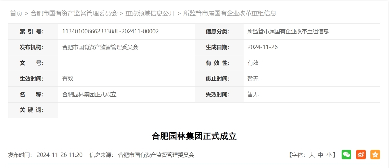 最新揭牌！安徽合肥组建一国资企业！