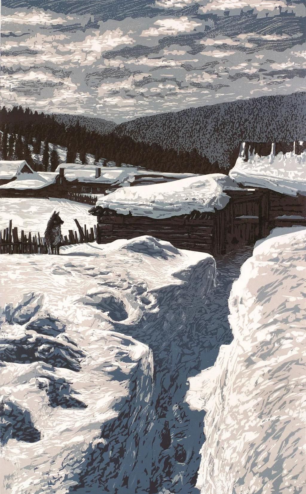 吴刚 《北方 • 记忆》 2001 版画