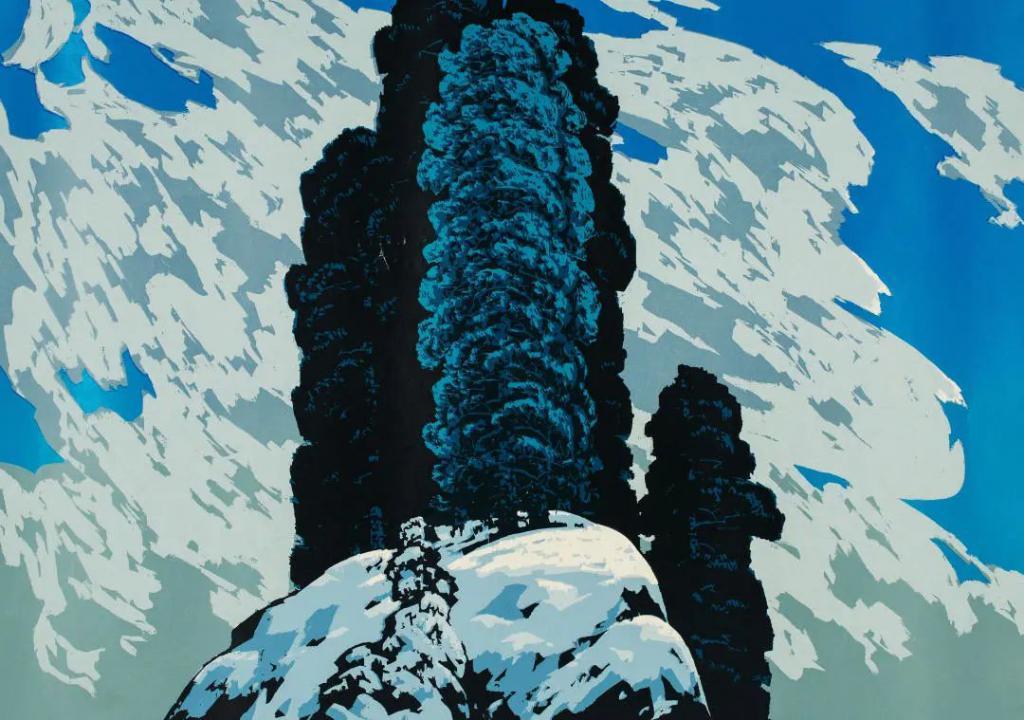 晁楣 《天柱》 2000 版画