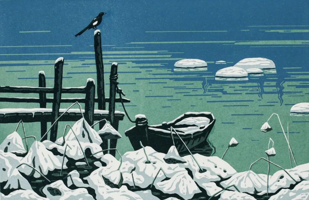 何乃庆 《初雪》 2020 版画
