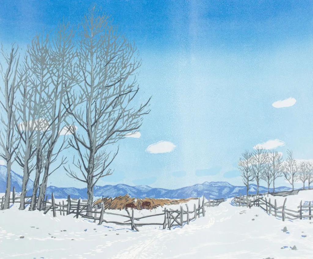 郭俊杰 《山这边》 2011 版画