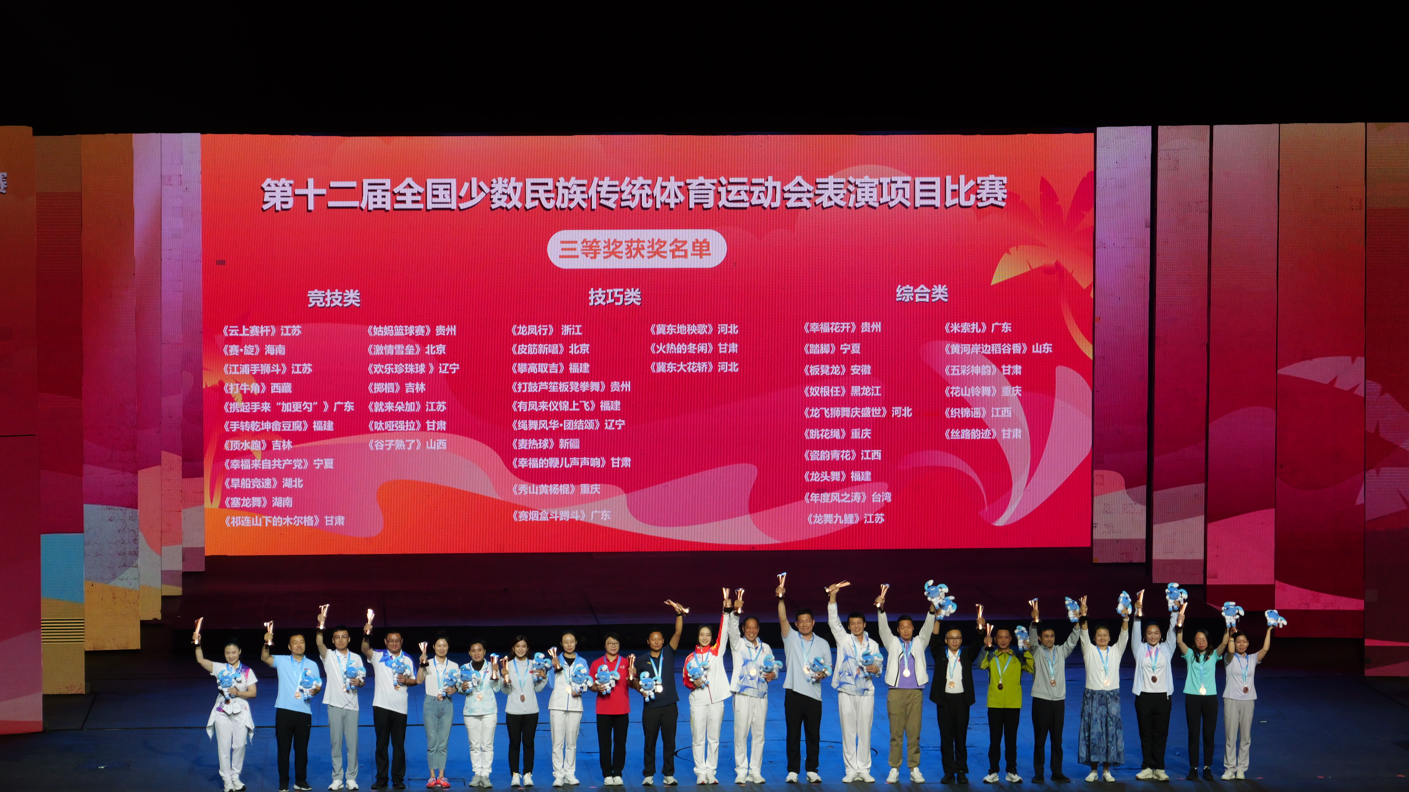 表演项目三等奖颁奖现场