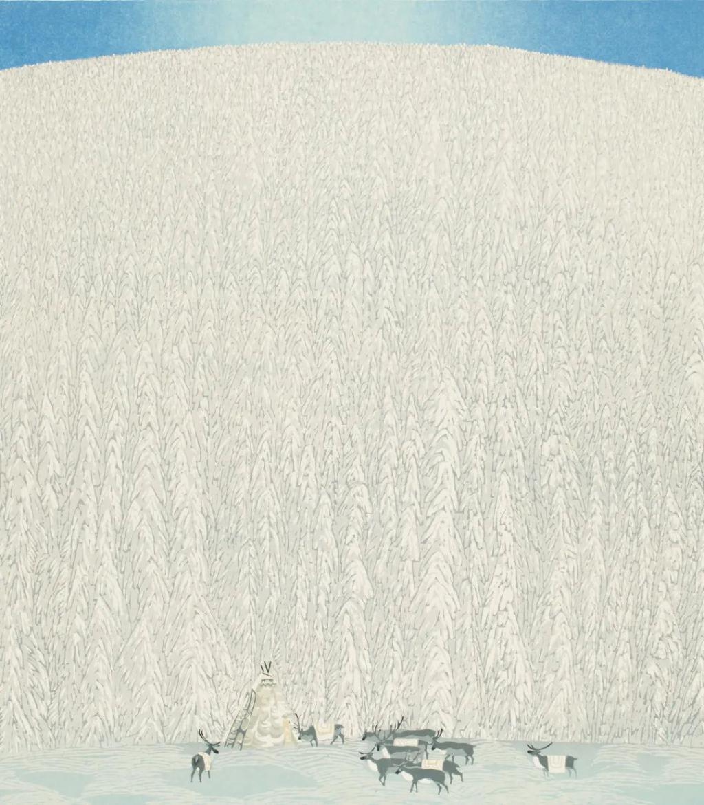 周胜华 《叠玉 • 北方》 1994 版画