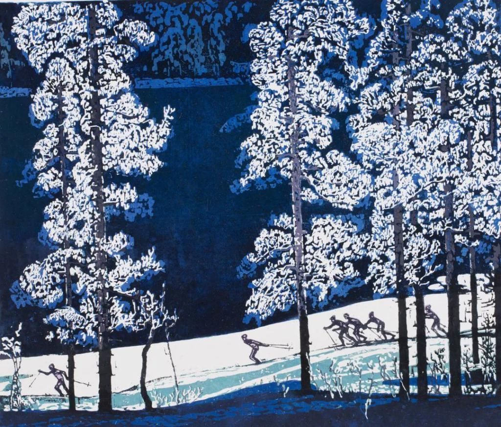 黄泰华 《冬》 1982 版画