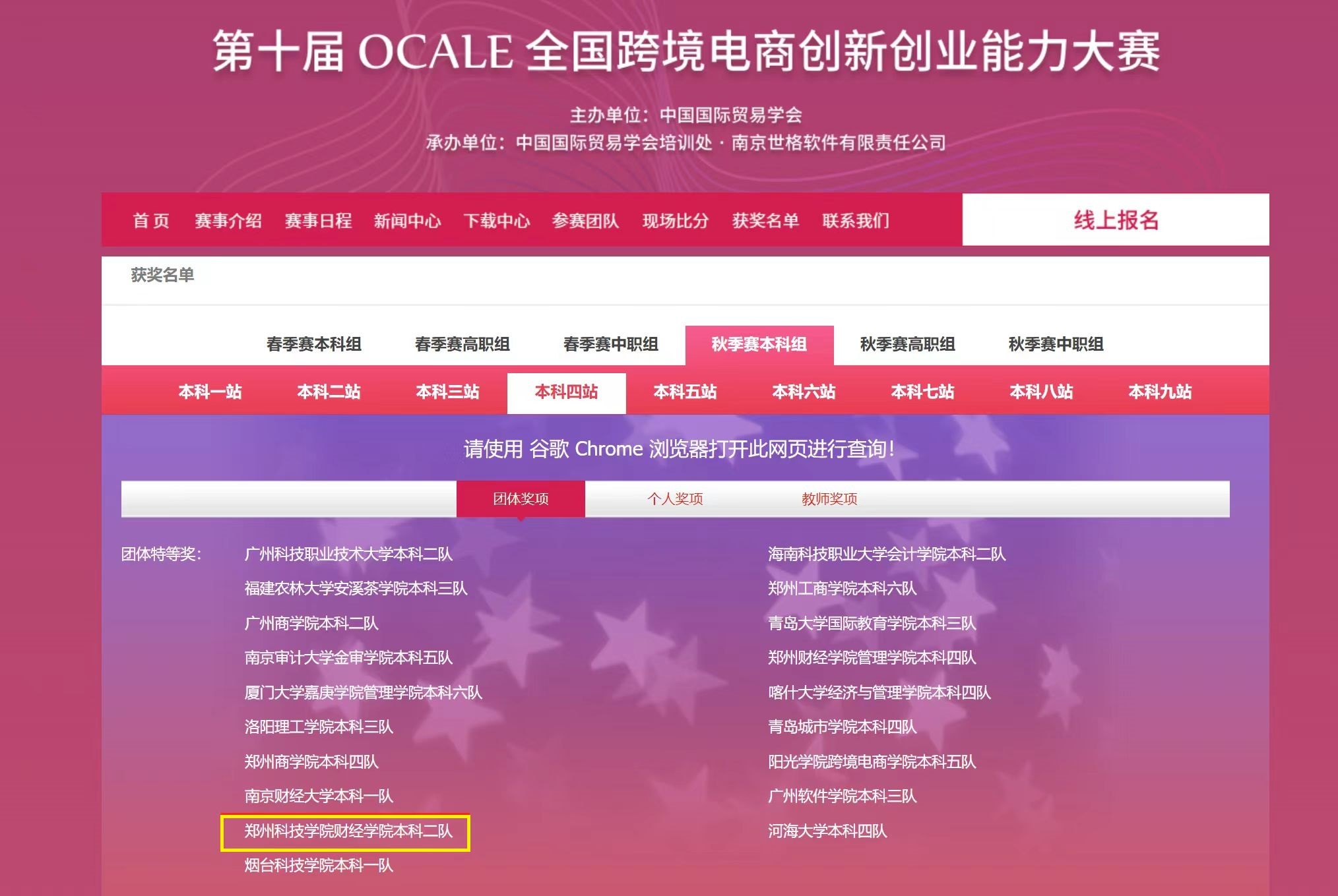 郑州科技学院在第十届OCALE全国跨境电商创新创业能力大赛（秋季赛）中斩获佳绩