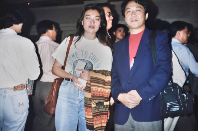 在重庆采访演员史可 (1998年摄)