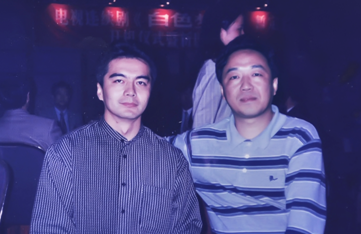 在广州采访演员许亚军 (1994年摄)