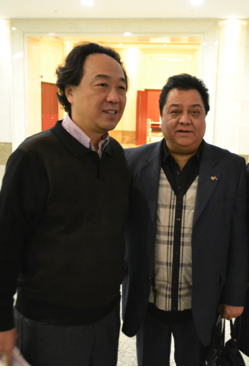 在苏州采访演员李金斗 (2015年摄)