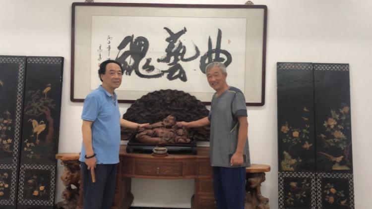 在徐州采访演员韩兰成 (2020年摄)