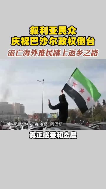叙利亚民众庆祝巴沙尔政权倒台 流亡海外难民踏上返乡之路 #叙利亚  #庆祝