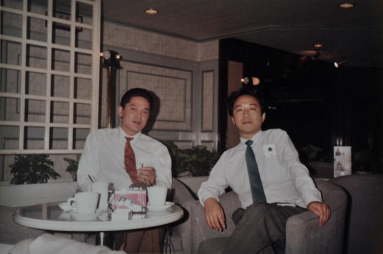 在厦门采访演员申军谊 (1998年摄)