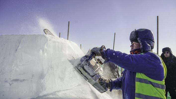 长春冰雪新天地紧张建设中。 本组摄影 张扬