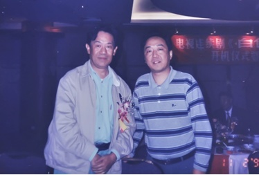 在广州采访演员高明 (1994年摄)