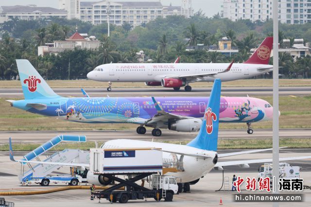 图为三亚凤凰国际机场机坪。三亚凤凰国际机场供图