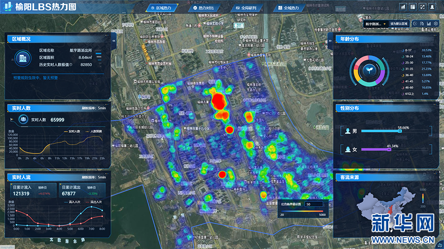 LBS人群热力分析平台。