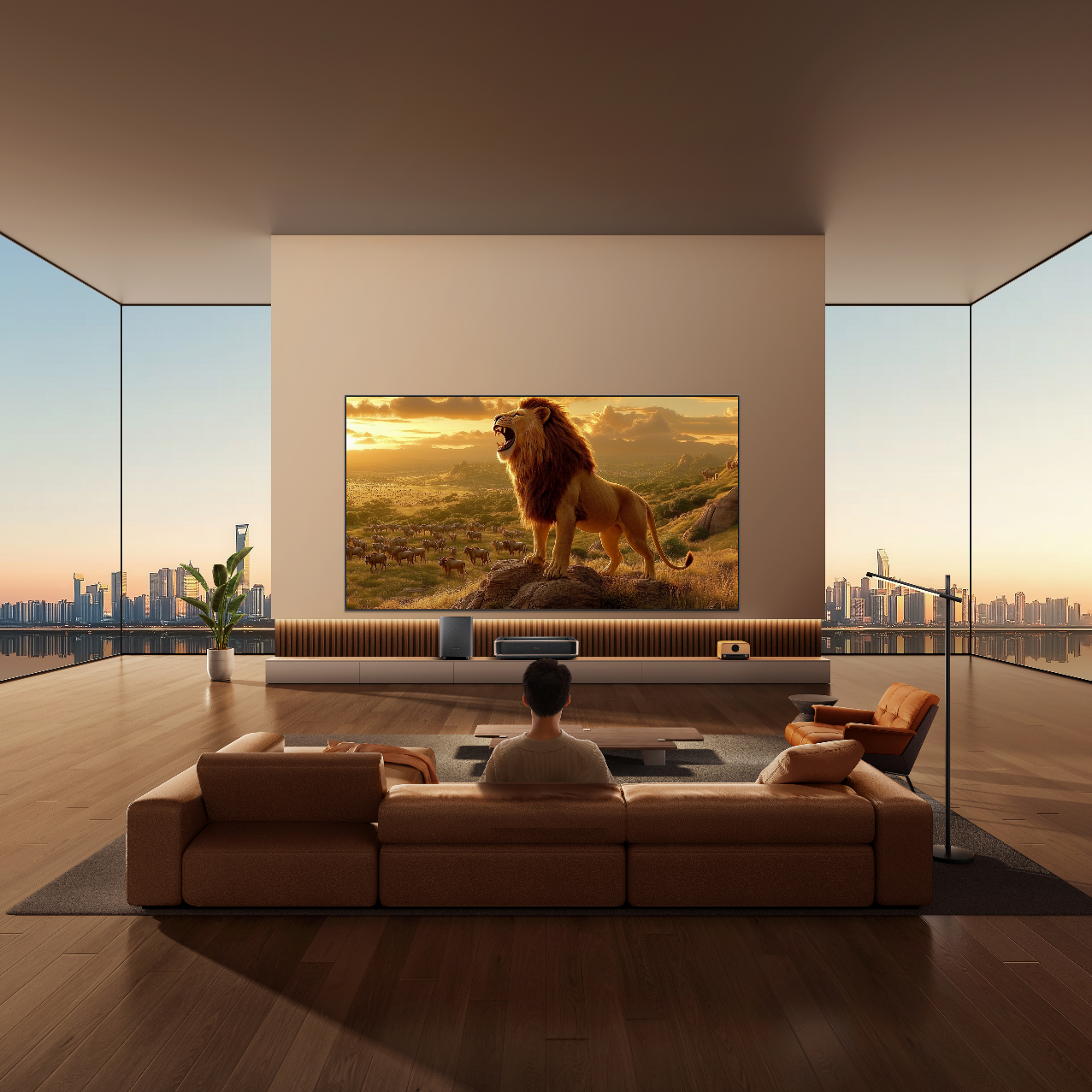 随着百吋大屏快速普及，用户更希望能够获得高端大屏电视带来的品质感和健康舒适感。海信激光电视以其健康护眼、色彩真实、百吋大屏可折叠入户等差异化优势，让家庭客厅成为影院的延伸，给更多用户带来了舒适健康的沉浸式观影体验，由此，激光电视成为家庭中大屏电视的换代首选。