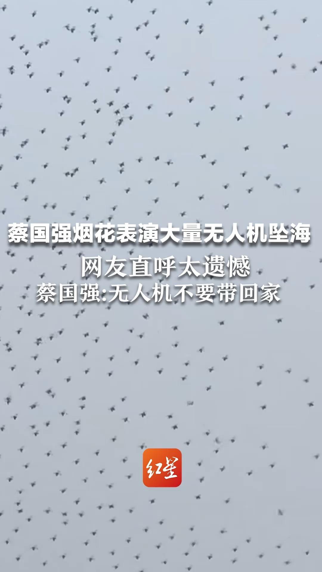 蔡国强烟花秀大量无人机坠海  网友直呼太遗憾 蔡国强：无人机不要带回家