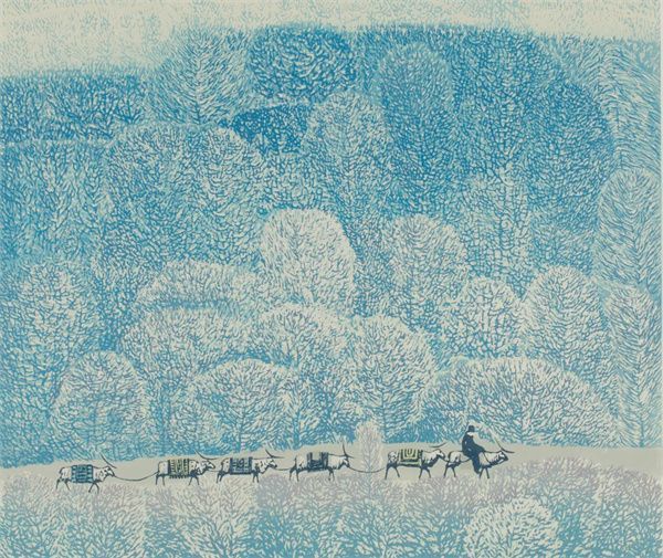 周胜华 《冬旅》 1998 版画