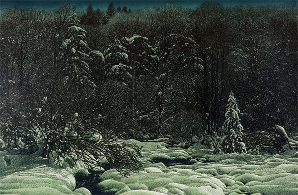 刘德才 《北方&middot;绒雪》 2013 版画