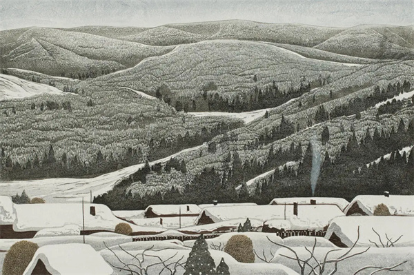 于承佑 《晴雪》 2020 版画