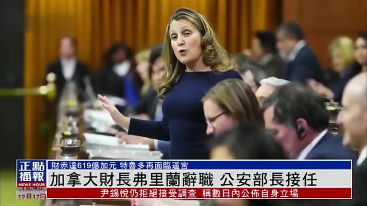 加拿大财长弗里兰辞职 公安部长接任