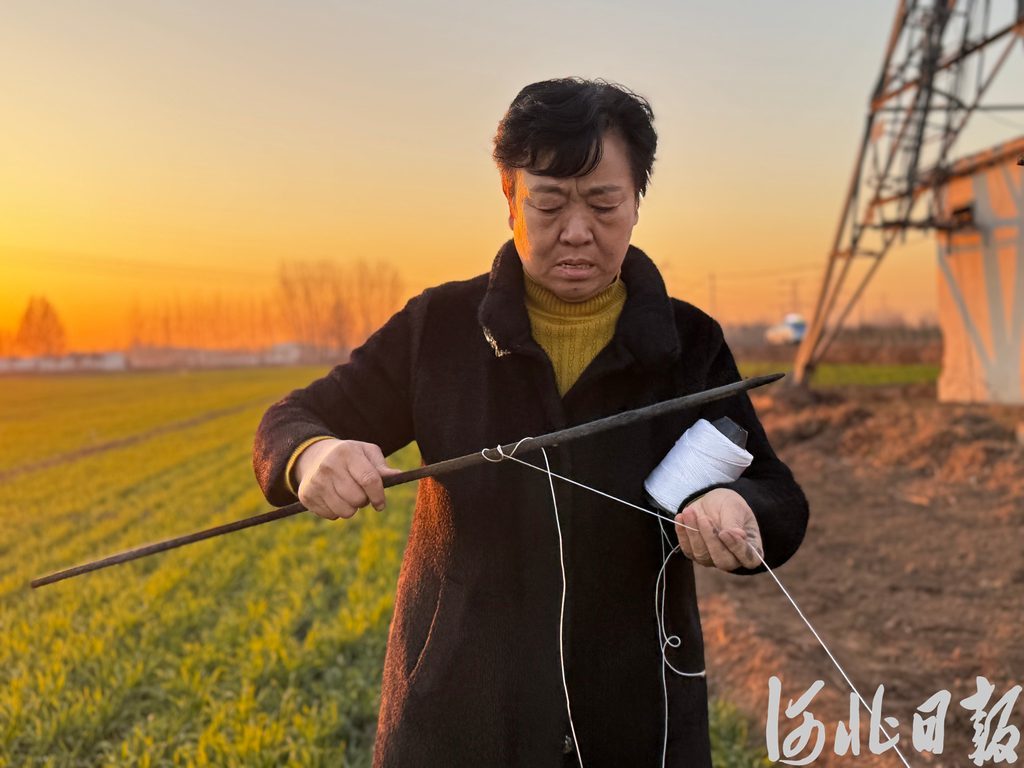 12月3日,南牛镇人大代表刘小扣正在调解一起耕地纠纷,当事几方当场同意重新划定地界。河北日报记者白云摄